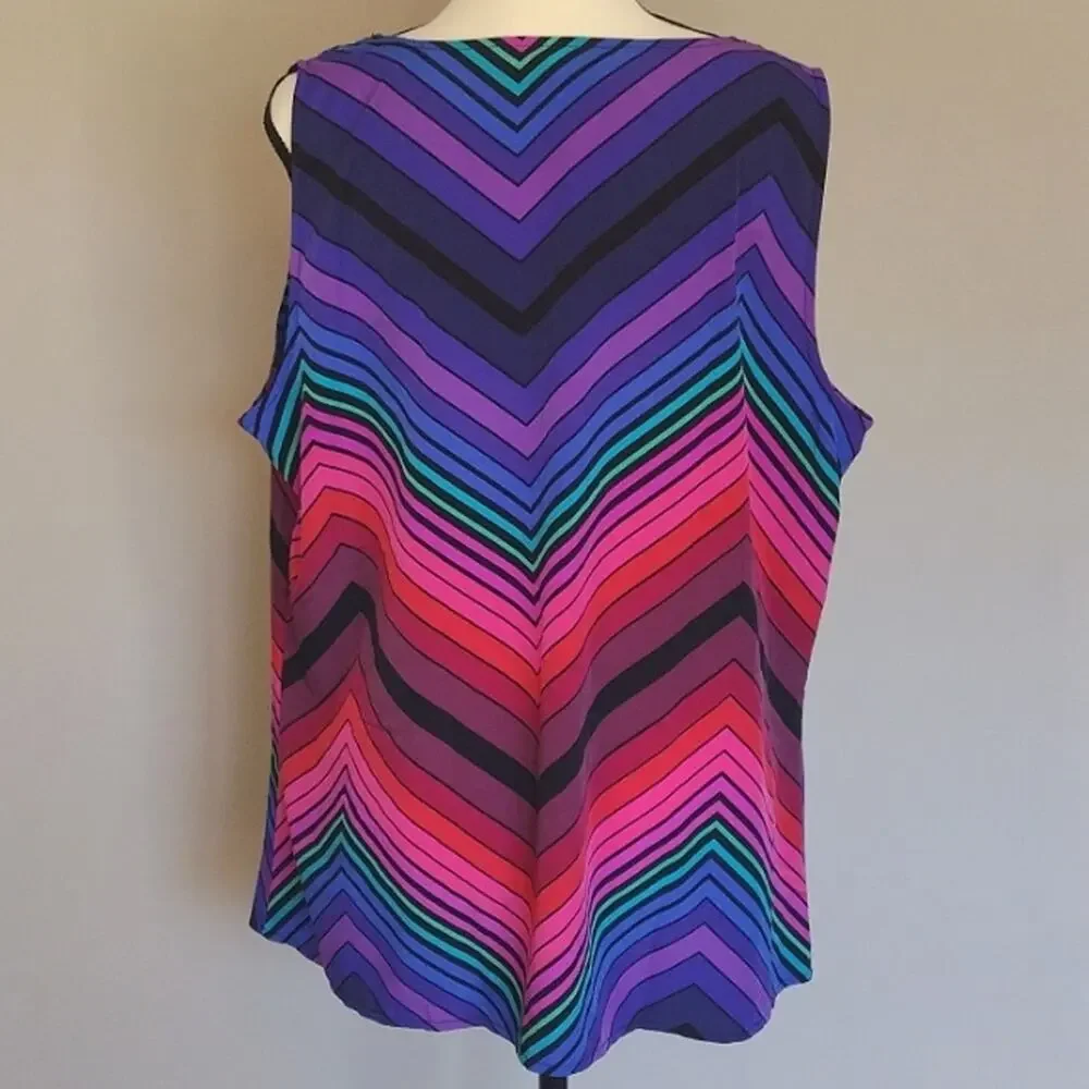 Lane Bryant Multicolor Ruffle Tank - Picture 2 of 4